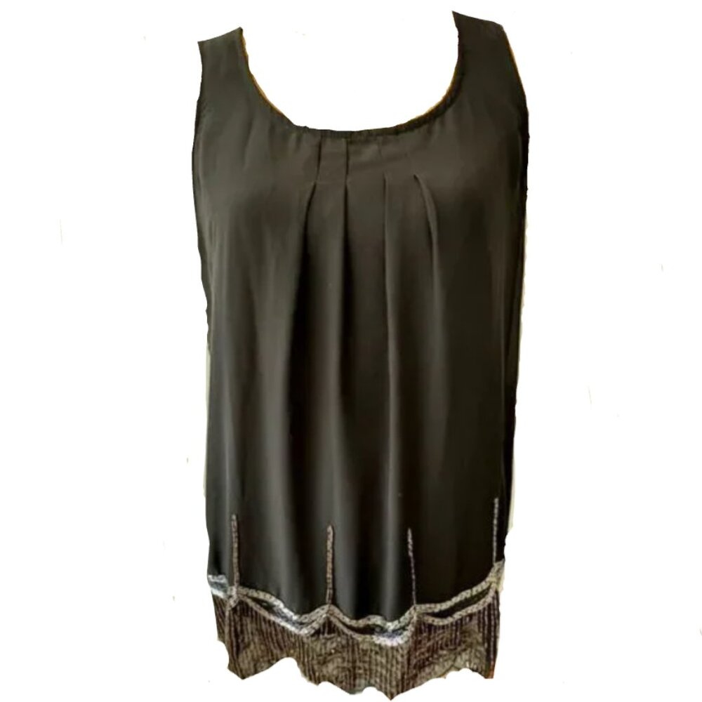 Brand New Olive & Oak Sleeveless Top With Beaded Hem